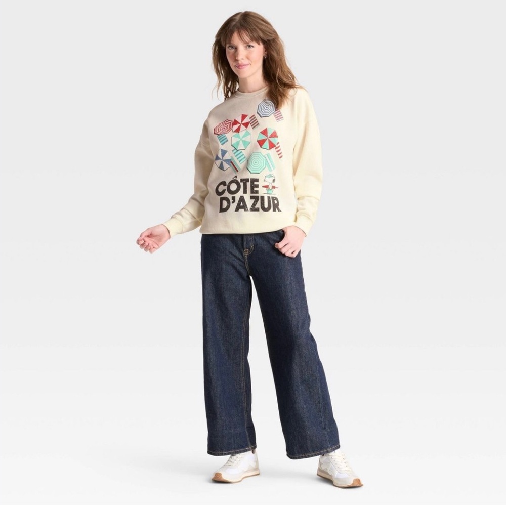 Peanuts Cream Logo Crewneck Sweatshirt